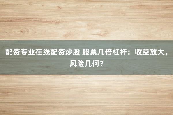 配资专业在线配资炒股 股票几倍杠杆：收益放大，风险几何？