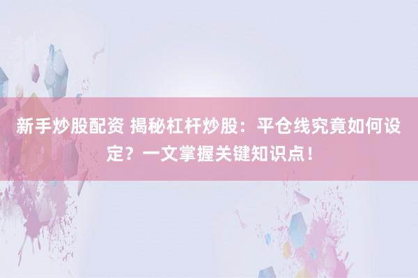 新手炒股配资 揭秘杠杆炒股：平仓线究竟如何设定？一文掌握关键知识点！