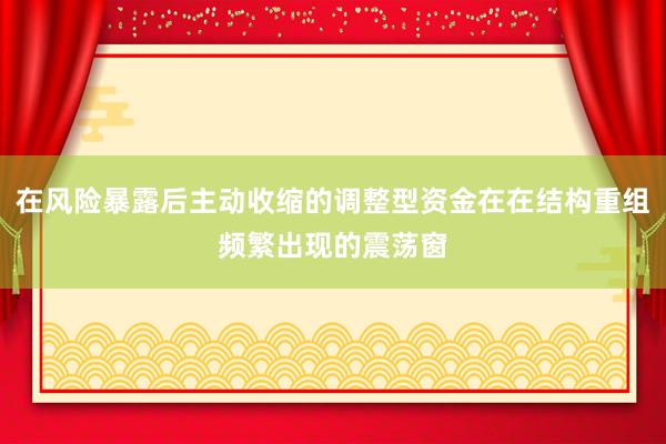 在风险暴露后主动收缩的调整型资金在在结构重组频繁出现的震荡窗
