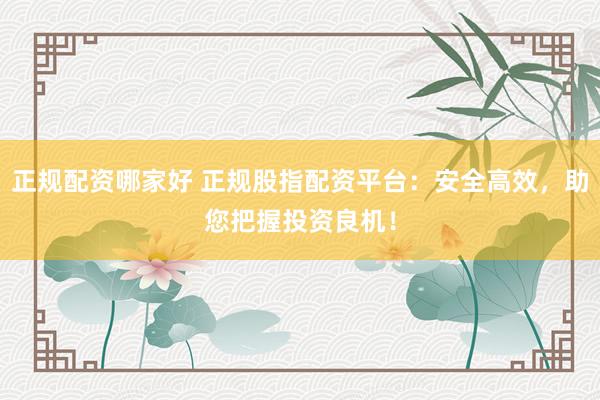 正规配资哪家好 正规股指配资平台：安全高效，助您把握投资良机！