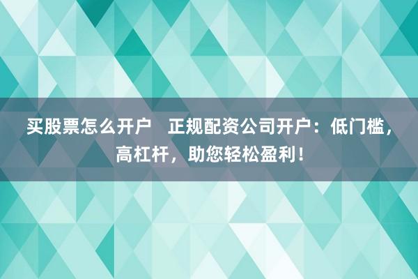 买股票怎么开户 正规配资公司开户:低门槛,高杠杆,助您轻松盈利!