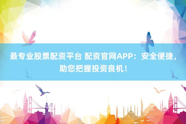 最专业股票配资平台 配资官网APP：安全便捷，助您把握投资良机！