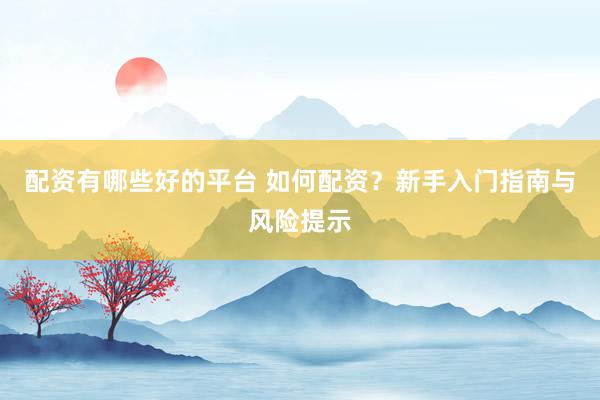 配资有哪些好的平台 如何配资?新手入门指南与风险提示